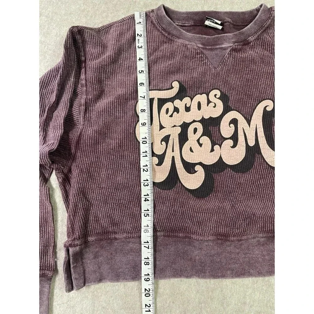 The Lyne Chicka-D Texas Agricultural and Mechanical Cropped Boxy Sweatshirt SZ M - Picture 11 of 16